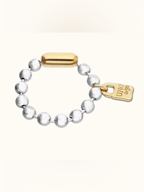 UNO de 50 Jewelry - Uno de 50 Two-Tone Silver Bead and Gold Accent Women's Bracelet